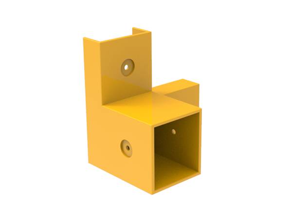Una pieza de rejilla FRP/GRP moldeada de color amarillo con cubierta superior pulida.