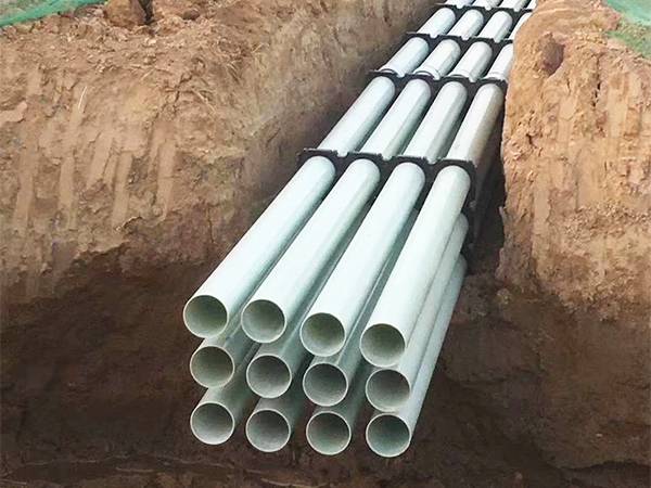 A three layer frp cable protective pipe construction site.