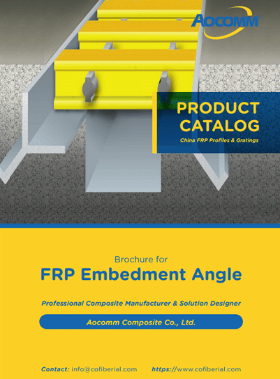 wo FRP embedment angles are fastening yellow grating.