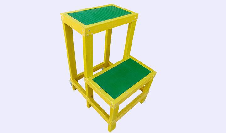 A yellow double-layer FRP/GRP insulated stool on the white background.
