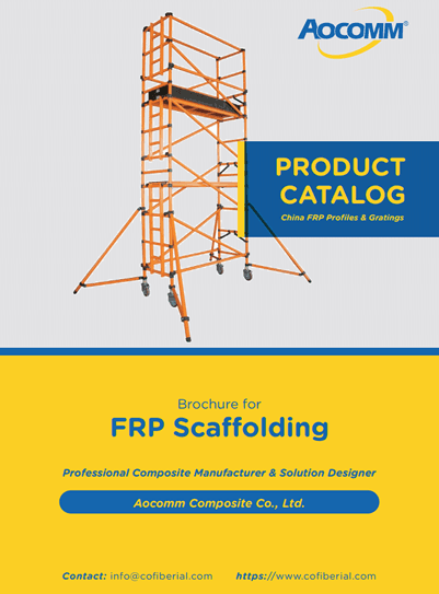 An orange FRP scaffolding on gray background.