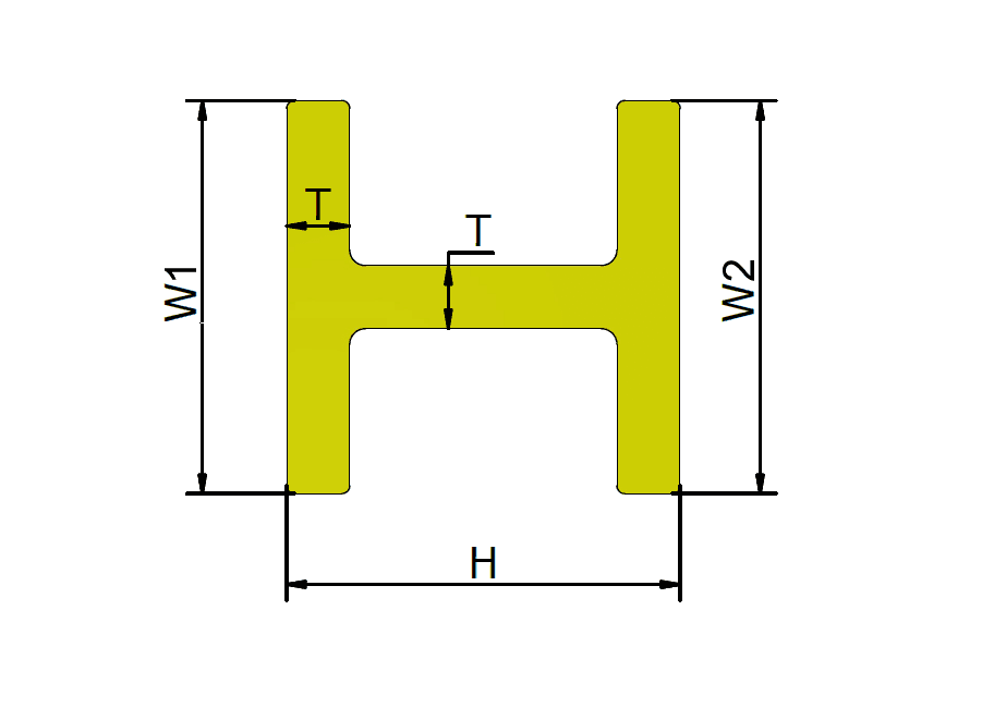 A drawing shows FRP Wide flange beam