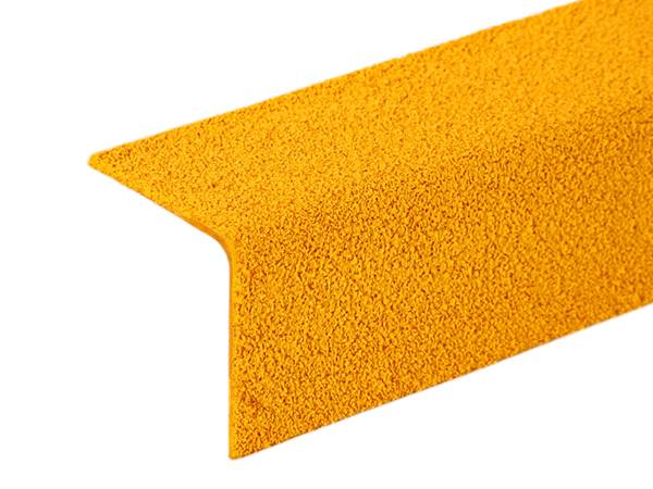 A yellow color FRP/GRP structural angle with gritted surface