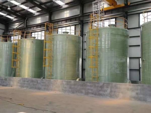 Vertical FRP tanks used in food processing plant